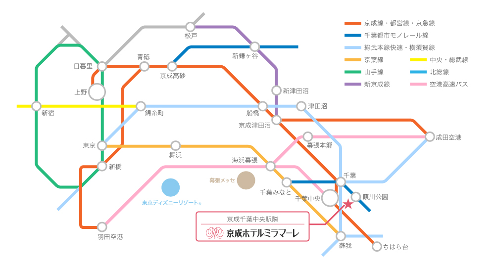 電車でお越しのお客様（路線図）